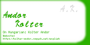 andor kolter business card